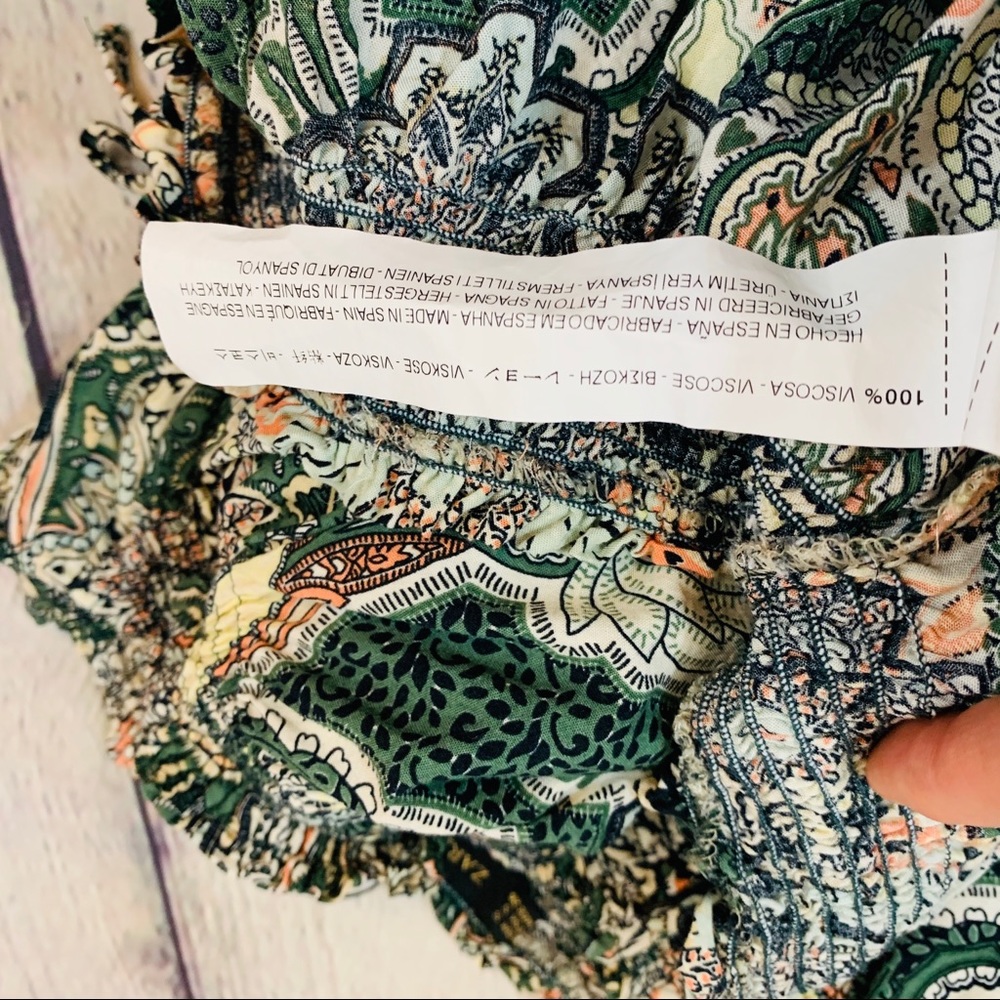 Zara | Basic Peasant Paisley Top Size S - Picture 4 of 6